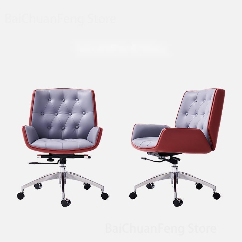 Luxury Household Furniture Office Chairs Simple Study Villa Backrest Computer Chair Leather Boss Bedroom Lifting Swivel Chair T 5