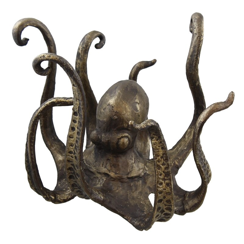 JHD-Octopus Tea Cup Holder Large Decorative Resin Octopus Table Topper Statue For Home Office Decoration 2