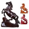 Modern Art Whole Wood Sculpture Solid Wood Horse To Success Statue Home Office Bar Decoration Animal Statue 1