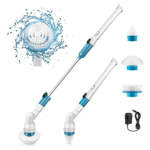 Electric Spin Scrubber 360 Cordless Shower Floor Scrubber Multi-Purpose Power Surface Cleaner with 3 Replaceable Scrubber Brush 1