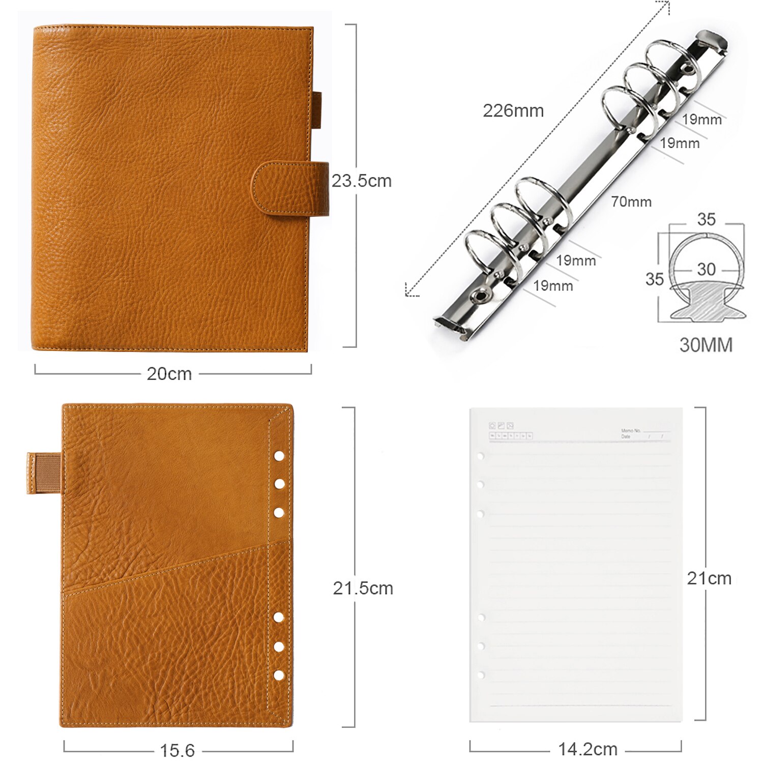 Pre-order Payment Link for Moterm Luxe 2.0 Rings Planner - A5 (Vegetable Tanned Leather) 3