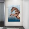 Abstract Frameless Canvas Painting Wall Art Picture 3d Horse Painting Pure Handmade Acrylic Brown Design Artwork Office Decor 1