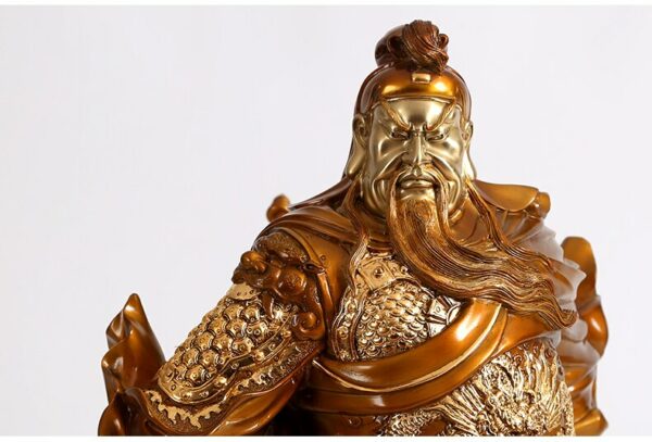 Copper Home Decorations Guan Gong Statue Handicraft Equipment Ornaments Office Lobby God of War and Wealth Ornaments 4