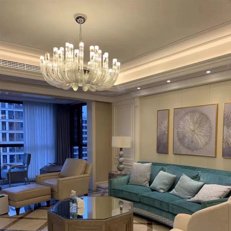 Post-Modern Simple Living Room U Shaped Glass Chandelier Italian Designer Light Luxury Bedroom Personality Art Lamp ZR58D68 3