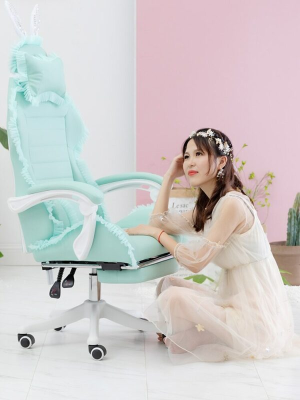 Girls Cartoon lovely gaming chair,computer chair,Reclining Armchair with Footrest,Internet Cafe Gamer Chair,pink office chair 3