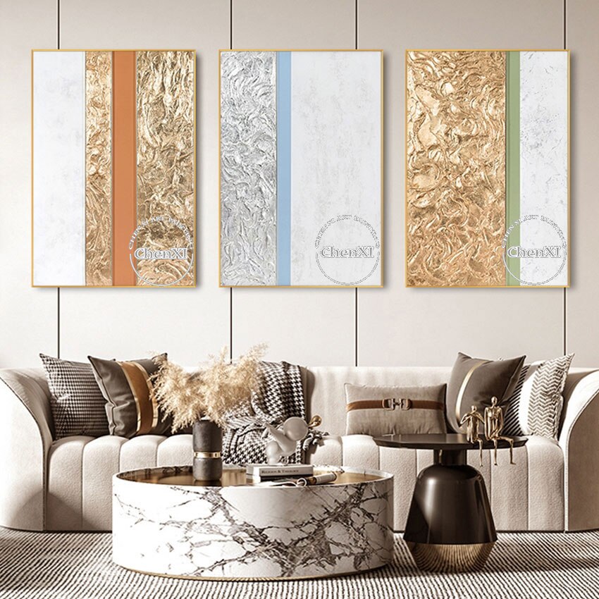 Abstract 3PCS Oil Painting On Canvas Handmade Mural Modern Wall Art Picture Office Home Large Decoration Paintings Frameless 2