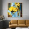 100% New Handmade Large Yellow Knife Thick Flower Modern Landscape Oil Painting On Canvas Wall Art Picture For Home Office Decor 1