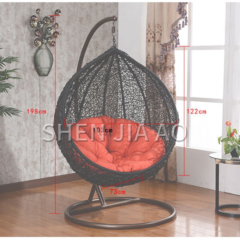 1PC Leisure Hanging Baskets Rattan Hanging Chairs Adult Balcony Rocking Swing Chair Outdoor Garden Wicker Single Hanging Chair 2