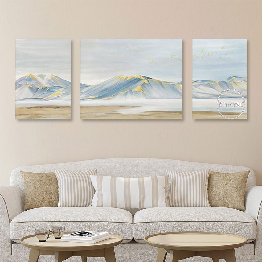 Quality Mountain Gold Foil Artwork Handmade Oil Painting Art On Canvas Large Contemporary For Unframed Office Wall Decoration 5