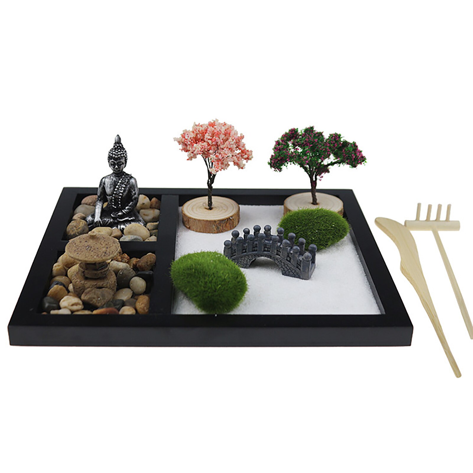 Japanese Zen Sand Garden Tabletop Mini Zen Garden Kit For Home Office Tabletop Decor For Concentration Relaxation Meditation 1