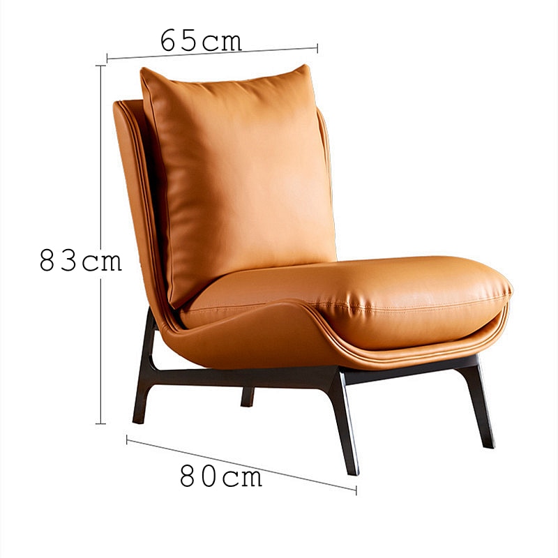 Luxury Sofa Chair Cosy Single Sofa Italian Minimalist Living Room Leisure Sofa Chair Super Fiber Leather Simple Modern Sofa 5