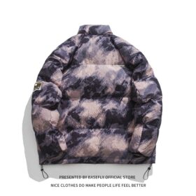 New Arrival Winter Collection Tie Dye Men Puffer Jacket Thick Warm Bomber Unisex Women Chic Coat High Streetwear Couple Parkas 4