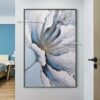 The Hand Painted Large White Flower Gold Abstract Art Oil Painting Wall on Canvas Paintings Plant Picture For Office Decoration 1