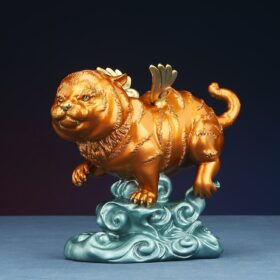 Colorful Copper Tiger Decoration Tiger Year New Chinese Style Home Decoration Living Room Office Gift 2