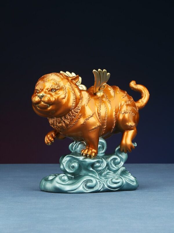 Colorful Copper Tiger Decoration Tiger Year New Chinese Style Home Decoration Living Room Office Gift 2