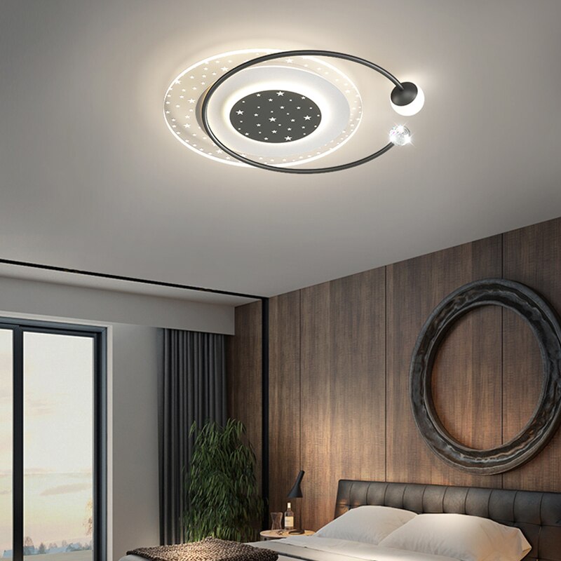 SANYAHA Modern 2022 New Ceiling Lamp Golden Black Creative Chandelier Bedroom Living Room Kitchen Restaurant Lighting Fixtures 3
